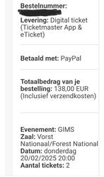 Concert tickets Maître Gims, Tickets en Kaartjes, Twee personen, Februari, Overige typen