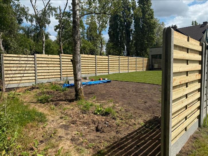 Tuin afsluiting 99€ per lopende meter materiaal incl platsen, Tuin en Terras, Schuttingen, Ophalen