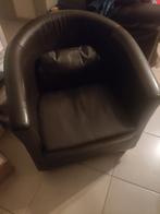 Bruine zetel 1 persoon, Huis en Inrichting, Fauteuils, Ophalen, Zo goed als nieuw
