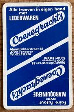Speelkaart LEDERWAREN COENEGRACHTS/Tongeren, Ophalen of Verzenden, Zo goed als nieuw, Speelkaart(en)