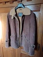 Bruine jas met kraag echte daim, Maat 56/58 (XL), Bruin, Zo goed als nieuw, Ophalen