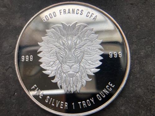 2018 Chad - Mandala Lion - 1 oz silver, Postzegels en Munten, Munten | Afrika, Losse munt, Overige landen, Zilver, Ophalen of Verzenden