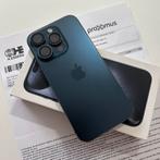 iPhone 15 Pro 91% batterij, doos, factuur + accessoires, Ophalen, 128 GB, Blauw, Zo goed als nieuw