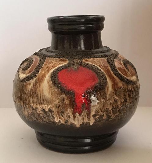 Vase boule Fat lava de Strehla, Allemagne de l’Est, Antiek en Kunst, Antiek | Vazen