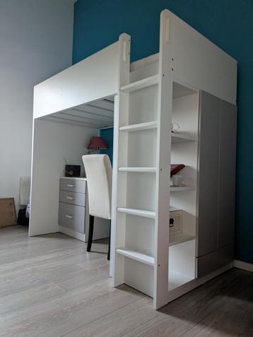 Hoogslaper SMÅSTAD IKEA, incl. matras ÅFJÄLL IKEA, 90 cm, 180 à 200 cm, Enlèvement, 200 cm