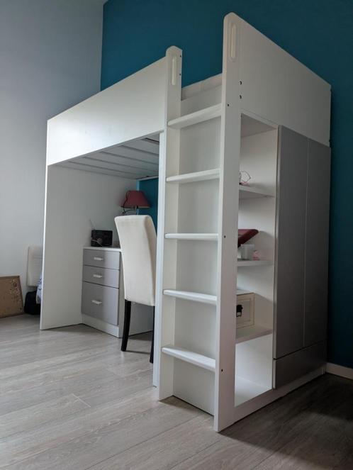 Hoogslaper SMÅSTAD IKEA, incl. matras ÅFJÄLL IKEA, Huis en Inrichting, Slaapkamer | Stapelbedden en Hoogslapers, Zo goed als nieuw