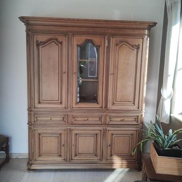 Vitrine in kerselaar, Huis en Inrichting, Kasten | Buffetkasten, Ophalen, Kersenhout, 100 tot 150 cm, Zo goed als nieuw