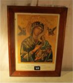 Mooi Oude Prent 'Maagd Maria en Jezus' - 47x36, Antiek en Kunst, Ophalen of Verzenden