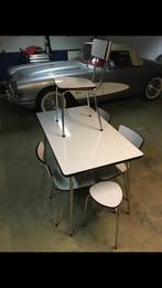 Formica vintage set tafel, 4 stoelen en kruk, Antiek en Kunst, Ophalen