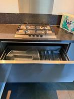 Moderne grijze hoogglans hoekkeuken+ GEDEMONTEERD, Huis en Inrichting, Keuken | Complete keukens, Wit, Hoekkeuken, Ophalen of Verzenden