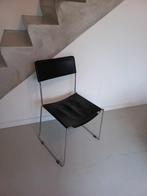 Giandomenico Belotti stoelen in zwart leer - design, Huis en Inrichting, Stoelen, Vijf, Zes of meer stoelen, Gebruikt, Metaal
