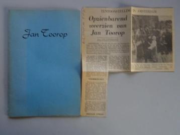 Jan Toorop boekje catalogus expositie 1970 + krantenartikel