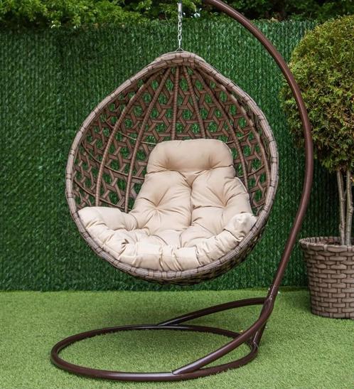 Hangstoel met kussens – helemaal nieuw, Tuin en Terras, Tuinstoelen, Zo goed als nieuw, Ophalen of Verzenden