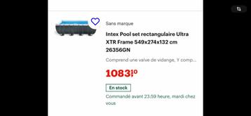 Piscine Intex neuve 549/274/132, Neuf, Enlèvement, Rectangulaire, 400 cm ou plus