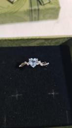 Engagement ring/verlovingsring. Aquamarine gemstone. Zilver., Ophalen, Zilver, Zilver