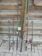 6 werphengels met molens, Watersport en Boten, Hengelsport | Algemeen, Ophalen, Gebruikt, Werphengel