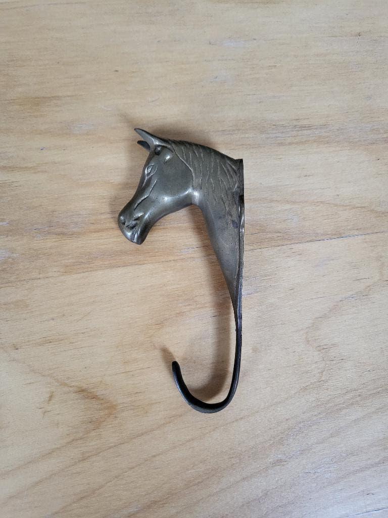 Crochet / Porte clé tête de cheval en cuivre, Enlèvement, Cuivre