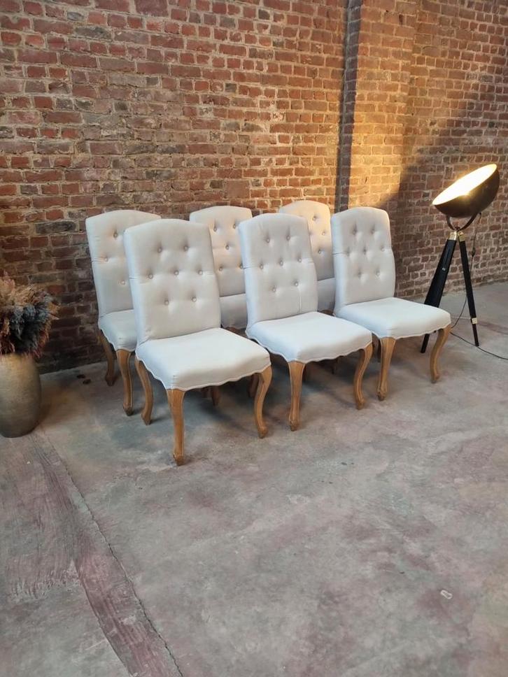 6x chaises rustiques en chêne Art:68/26, Maison & Meubles, Chaises, Comme neuf, Cinq, Six Chaises ou plus, Bois, Tissus, Autres couleurs