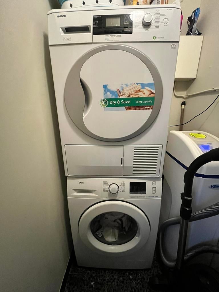 Lave-linge Samsung 8kg +sechoir beko 8kg, Electroménager, Lave-linge, 8 à 10 kg, Enlèvement, Utilisé, Programme lavage à la main