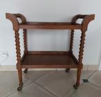 Prachtige oude houten bijzettafel / trolley gedraaide poten, Antiek en Kunst, Ophalen