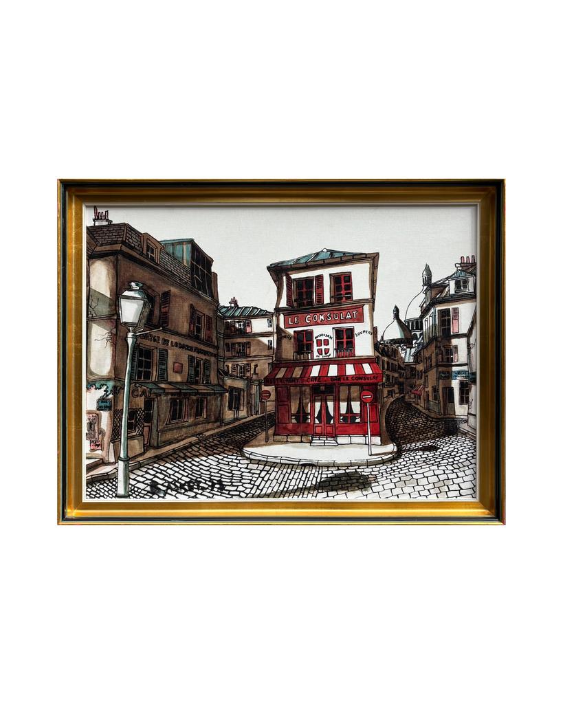 Peinture sur toile d'une scène de rue à Paris par B. Asket, Antiquités & Art, Art | Peinture | Moderne, Enlèvement ou Envoi