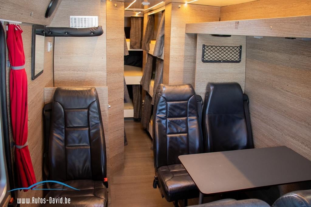 Mercedes-Benz 616D Vario TOURBUS 9 couchages et 9 sièges, Caravanes & Camping, Siège de train, Caméra de recul, Entreprise, Boîte manuelle