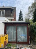 Veranda met schuiframen en overdekte pergola, Doe-het-zelf en Bouw, Raamkozijnen en Schuifdeuren, Ophalen, Gebruikt, Hout