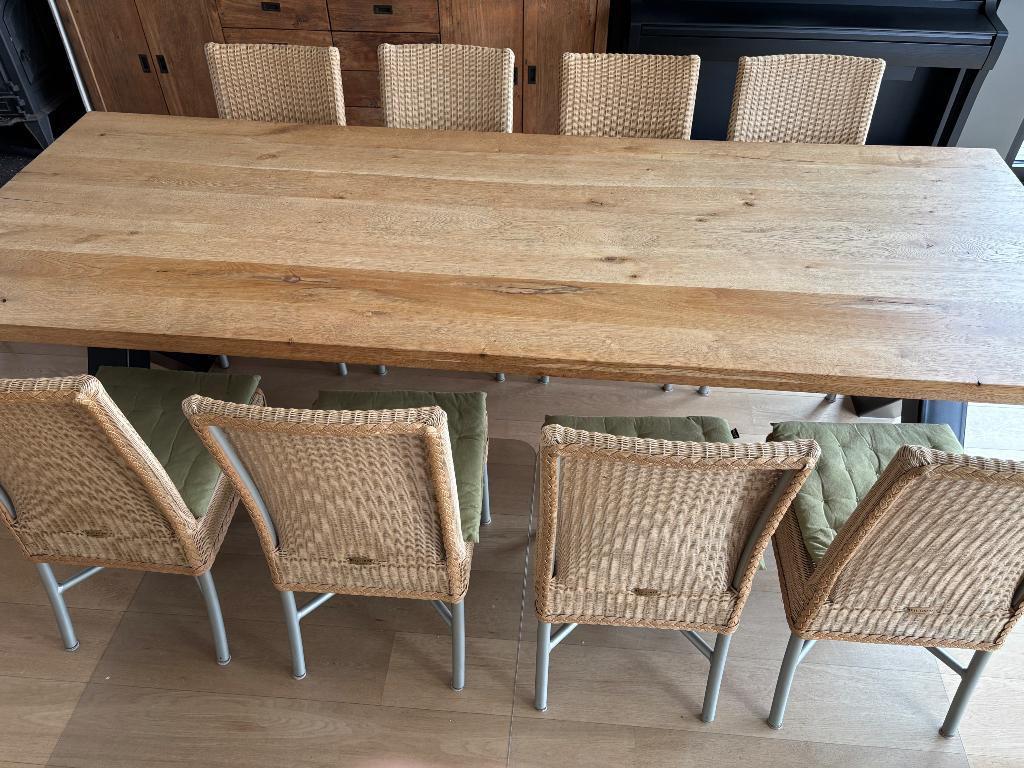 8 rotan stoelen Mooie staat, Huis en Inrichting, Ophalen, Gebruikt, Bruin, Riet of Rotan