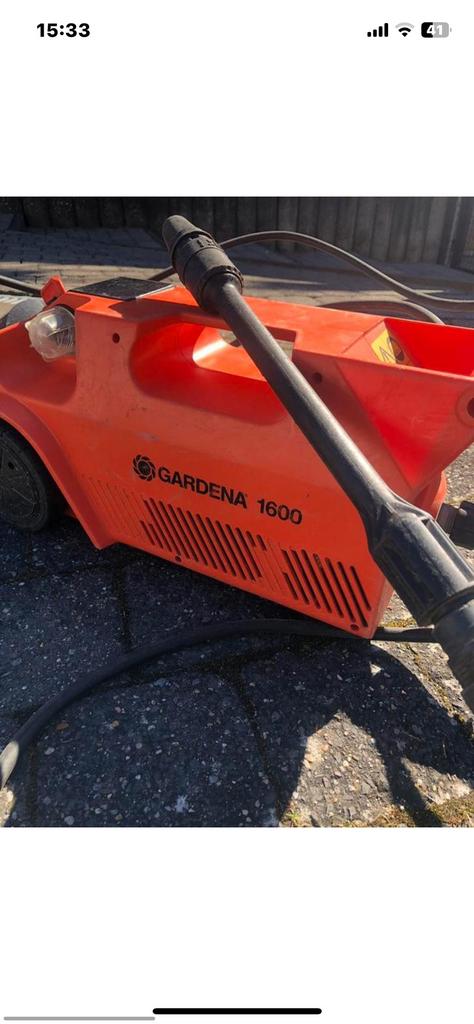 Gardena hoge drukreiniger met toebehoren, Ophalen, Zo goed als nieuw, Elektrisch, Met autostop en -start
