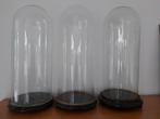 3 grote hoge oude glazen globes / stolpen op voet, Huis en Inrichting, Woonaccessoires | Stolpen, Ophalen