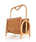 Vintage Rattan and Bamboo Magazine Rack 1970s - Krantenbak, Huis en Inrichting, Ophalen of Verzenden, Zo goed als nieuw