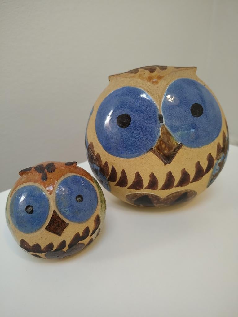 Vintage keramiek uil moeder en jong, Ophalen
