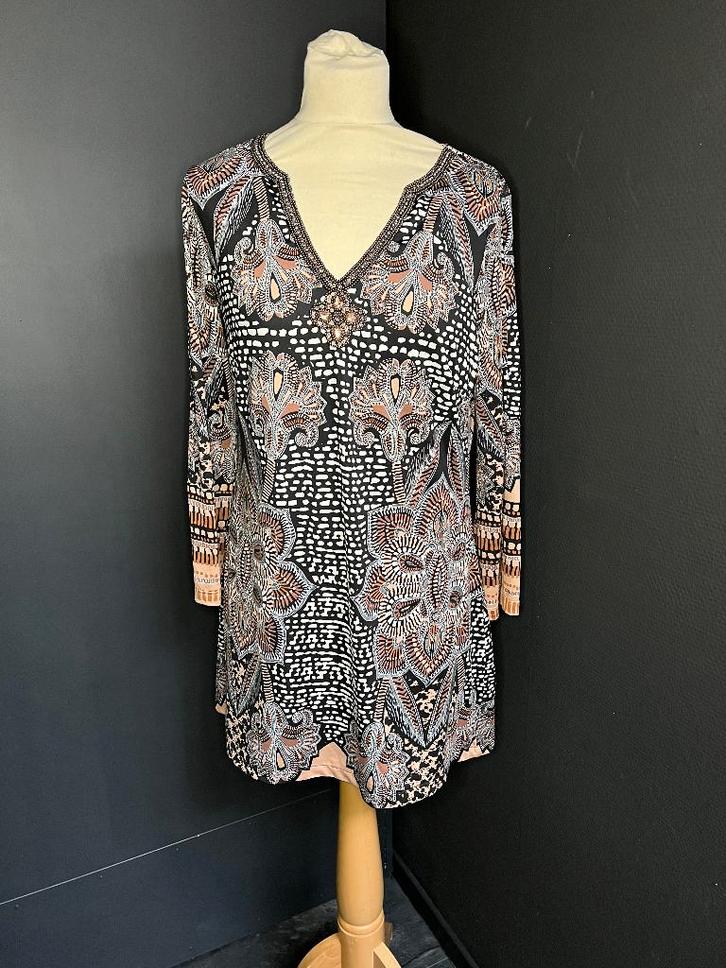 Leuke dames jurk / tuniek van K-Design maat L, Kleding | Dames, Jurken, Zo goed als nieuw, Maat 42/44 (L), Zwart, Boven de knie