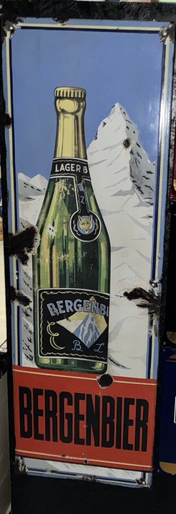 Bergenbier Aalst emaillebord, Verzamelen, Ophalen, Gebruikt, Reclamebord