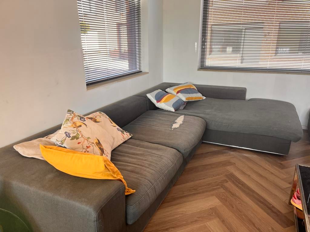 GRATIS HOEKZETEL + POEF, Ophalen, Gebruikt, Stof