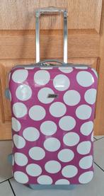 Jolie valise rose à pois blancs, 35 à 45 cm, Plastique souple, Enlèvement, Utilisé