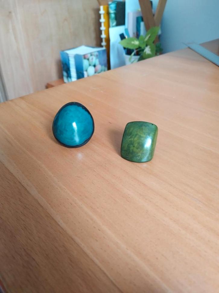 2 bagues en matière naturelle - taille 54, Bijoux, Sacs & Beauté, Bagues, Comme neuf, Femme ou Homme, 17 à 18, Autres matériaux