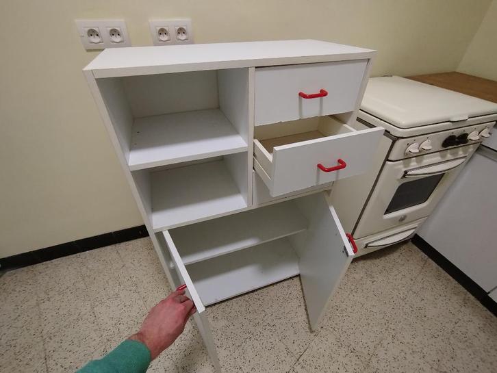 meuble blanc à tiroirs, Maison & Meubles, Armoires | Mobilier de télévision, Utilisé, 100 à 150 cm, 50 à 100 cm, 25 à 50 cm, Autres essences de bois