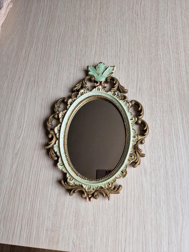 miroir vintage, Antiquités & Art, Enlèvement, Ovale, Moins de 50 cm, Moins de 100 cm