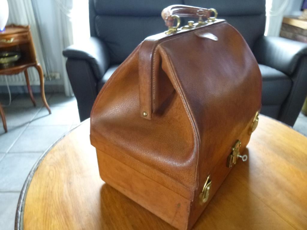 Hermès (echt) grote leren aktetas, Ophalen of Verzenden, Gebruikt, Bruin, Handtas