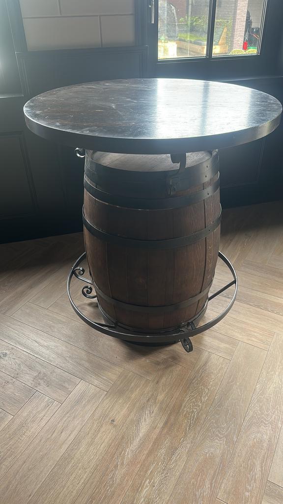 Statafel hangtafel wijnvat biervat mancave origineel bar, Ophalen, Zo goed als nieuw