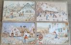 Anton Pieck: 4 postkaarten - seizoenen, Ophalen of Verzenden, 1980 tot heden, Ongelopen, Seizoenen