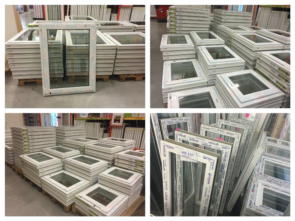 CHÂSSIS PVC DOUBLE VITRAGE, GRAND STOCK, Bricolage & Construction, Vitres, Châssis & Fenêtres, Neuf, Double vitrage, Enlèvement