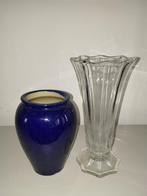 vazen, Huis en Inrichting, Ophalen, 50 tot 75 cm, Blauw, Glas