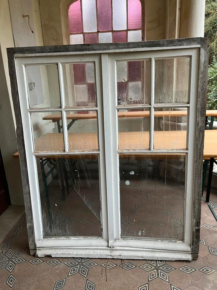 Partij oude ramen, Doe-het-zelf en Bouw, Raamkozijnen en Schuifdeuren, Gebruikt, Raamkozijn, Hout, Ophalen