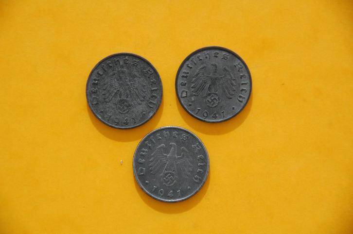 REICH : 10 Pfennig 1941 A / B / F, Postzegels en Munten, Munten | Europa | Niet-Euromunten, Setje, Duitsland, Verzenden