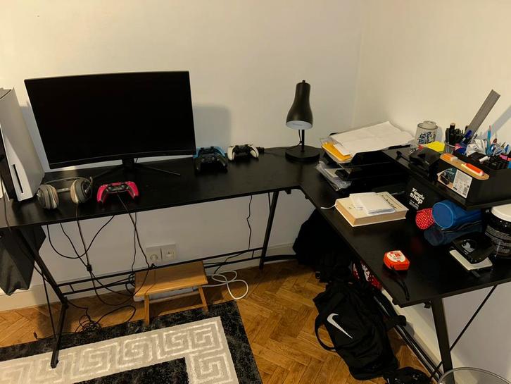 Bureau, Maison & Meubles, Bureaux, Comme neuf, Moderne, Métal, Noir, Enlèvement