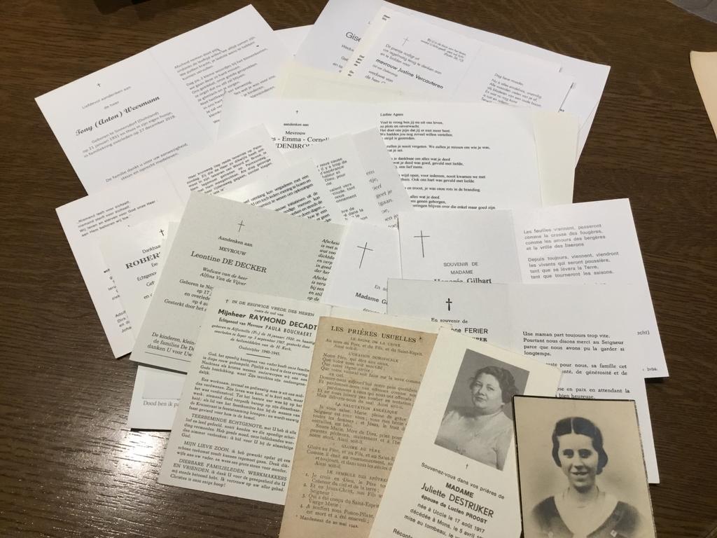 Doodsprentjes frankrijk, Ophalen