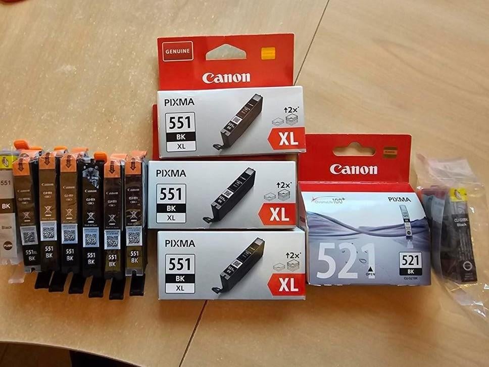 Canon inktpatronen 551XL ,521BK en 526BK, Ophalen