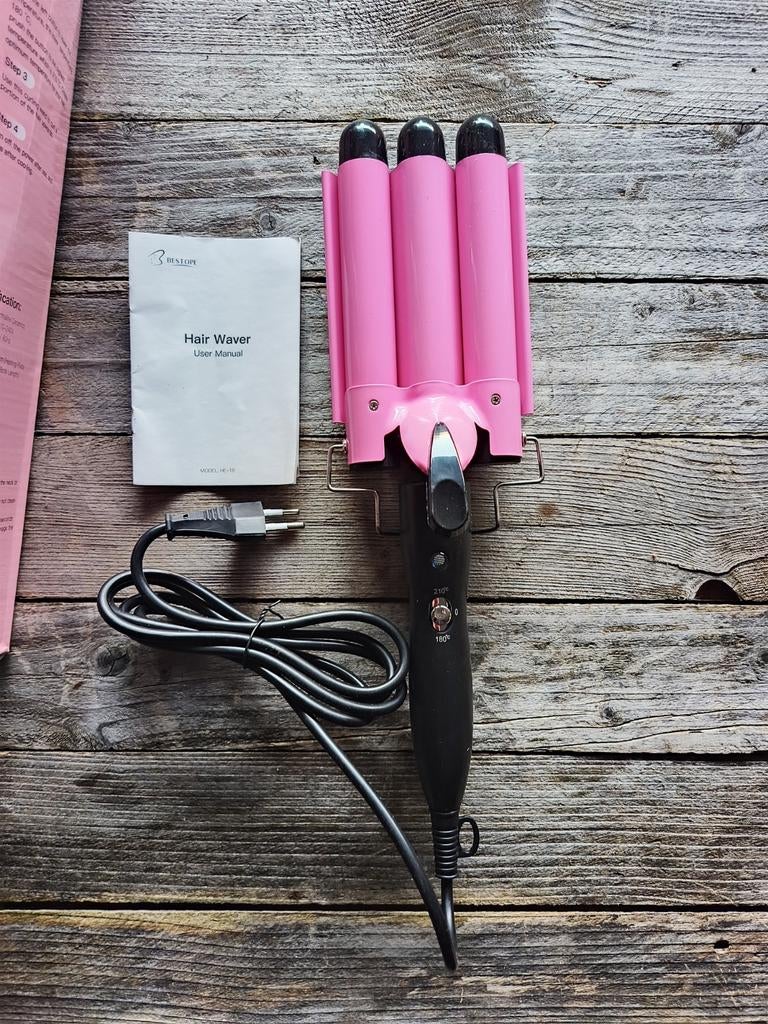 Lave-cheveux et fer à friser 3-en-1 rose - NOUVEAU - Récha, Enlèvement ou Envoi, Neuf, Fer à friser ou Lisseur